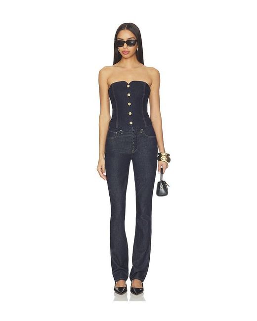 Alice + Olivia Blue Kelcey Denim Strapless Vest Top