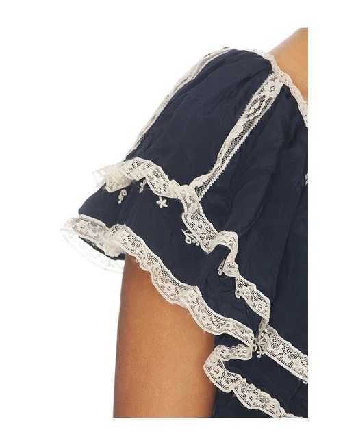 Rixo Blue Mirabella Top