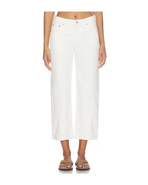 Pistola White Kacey Mid Rise Cuffed Boyfriend Jeans