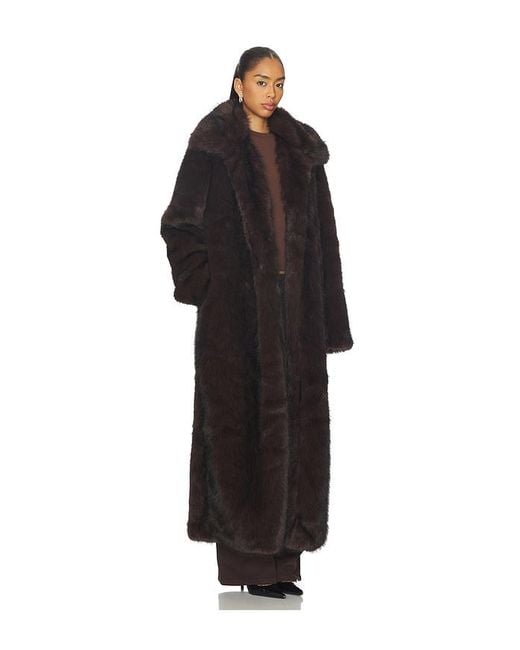 SNDY'S Black Leila Faux Fur Coat
