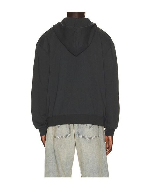 AllSaints Black Xander Zip Through Hoodie for men