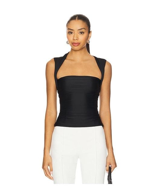 Amanda Uprichard Black X Revolve Short Sleeve Momo Top