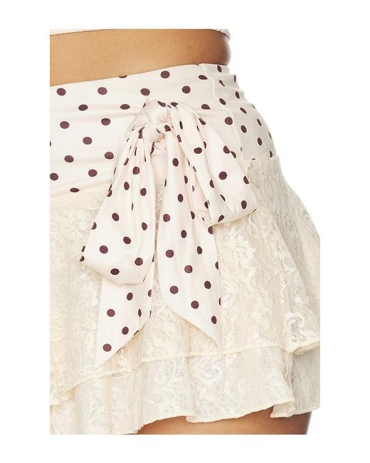 Tiger Mist White Kayli Mini Skirt