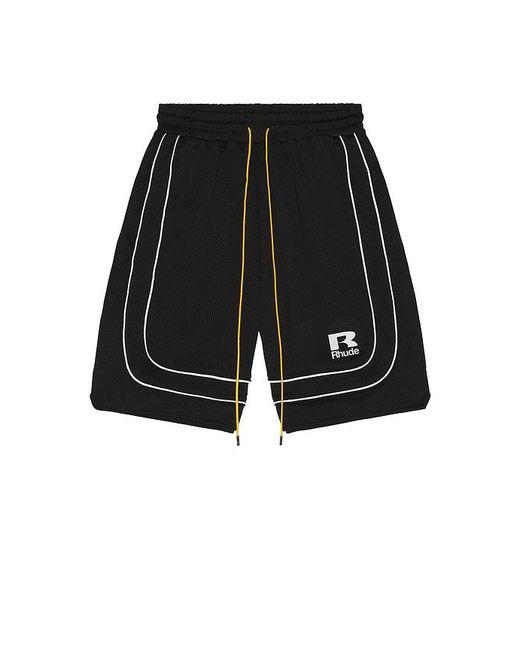 Rhude Black Baggy Mesh Basketball Short for men
