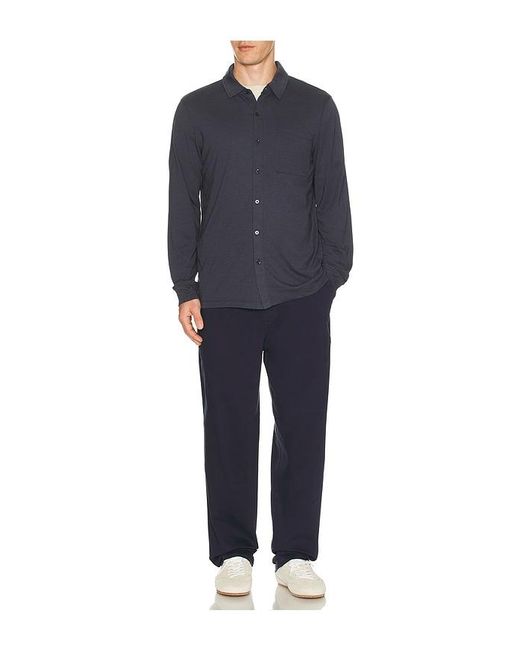 Barefoot Dreams Blue Woven Twill Relaxed Pants for men