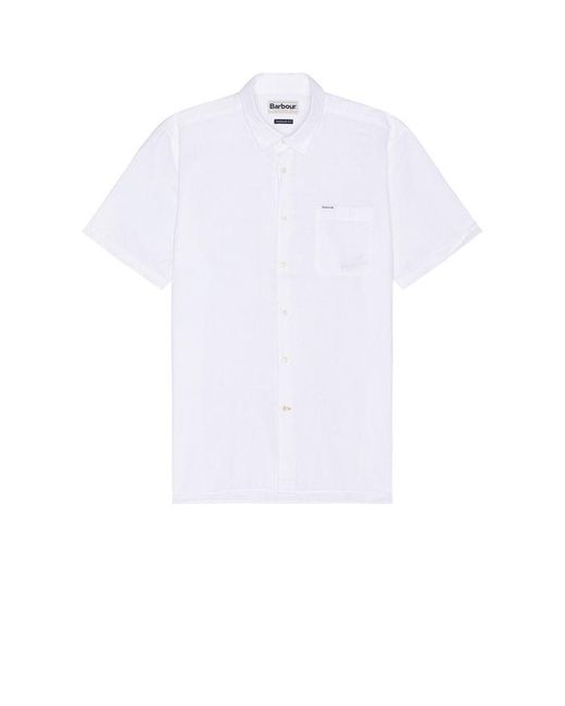 Barbour White Nelson Short Sleeve Summer Shirt for men