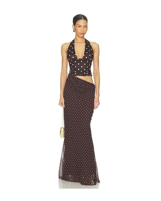 Runaway the Label Multicolor Valeria Halter Cutout Maxi Dress