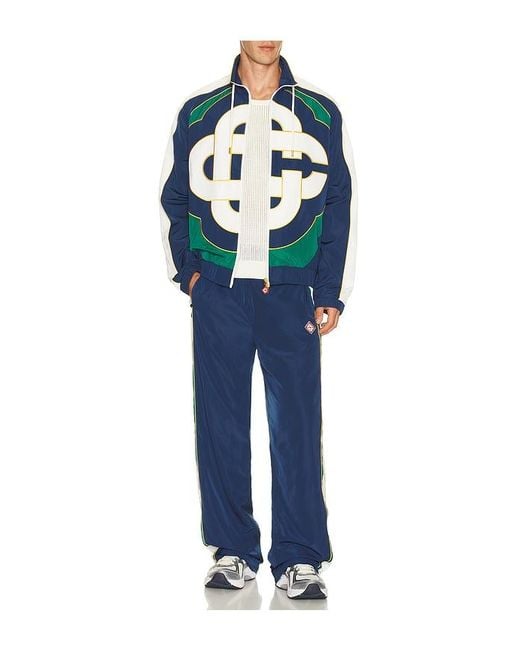 Casablanca Blue Applique Colour Block Windbreaker Jacket for men