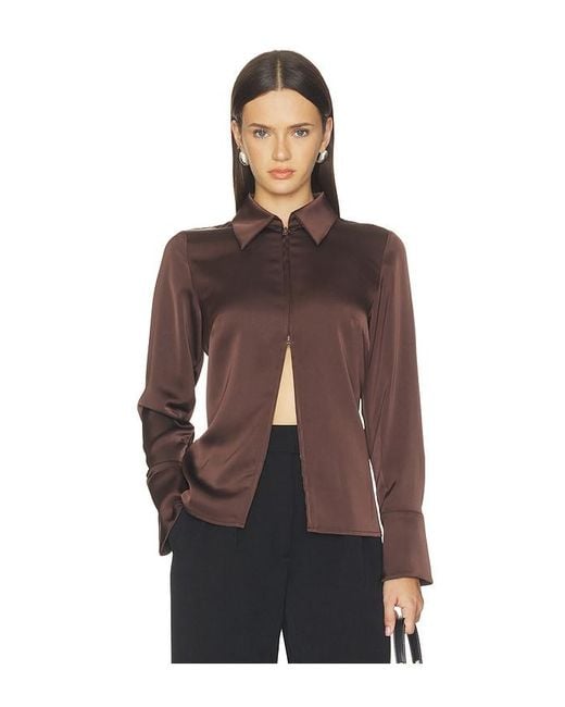 LNA Brown Jude Blouse