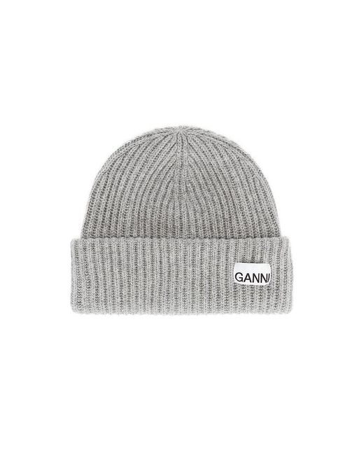 Ganni Multicolor Structured Rib Beanie
