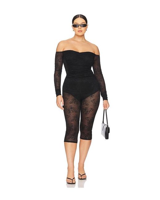 AFRM Black Odilla Lace Combo Top