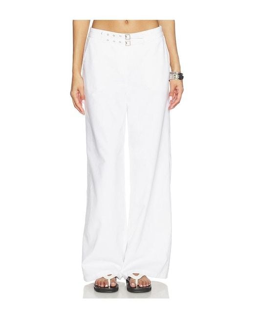 Seven Wonders White Zaylee Buckle Wide Leg Pant
