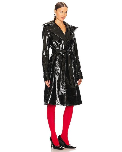 LAQUAN SMITH Black Patent Leather Trench Coat
