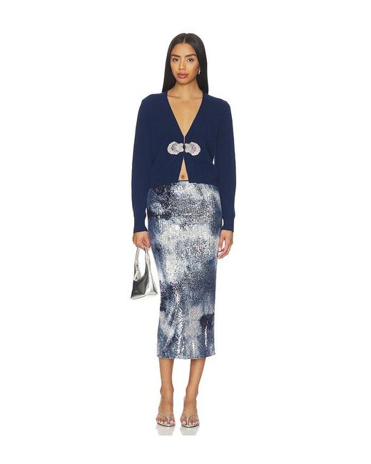 Le Superbe Blue Shibori Shine Liza Skirt