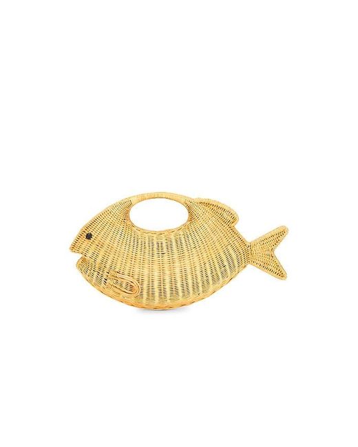 Serpui White Daniel Fish Top Handle Bag