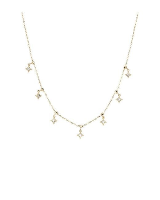 By Adina Eden Metallic Cz Muli Starburst Dangling Necklace