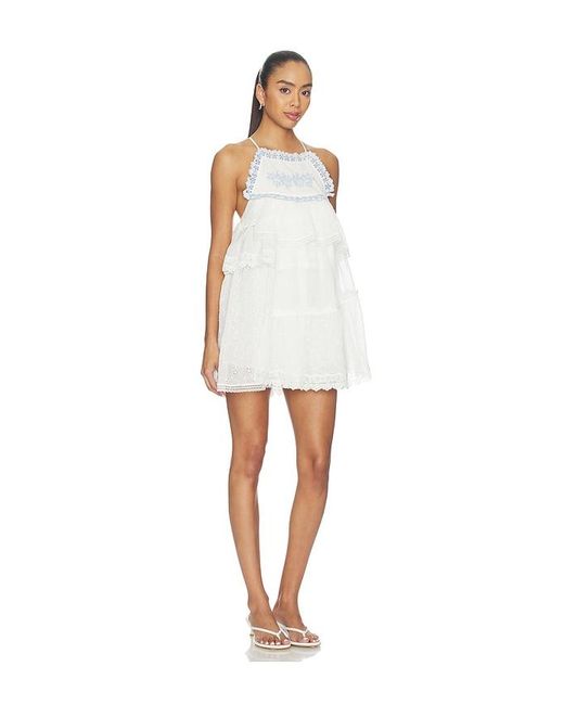 For Love & Lemons White Ariel Mini Dress