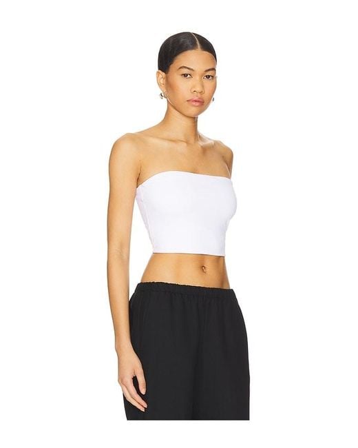 Susana Monaco White Strapless Crop Top
