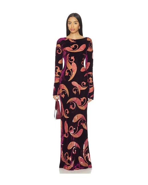 retroféte Red Iona Velvet Dress