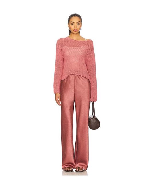 Vince Red Fluid Bias Pant
