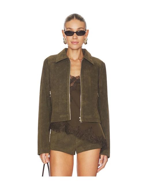 superdown Brown Frannie Faux Suede Jacket