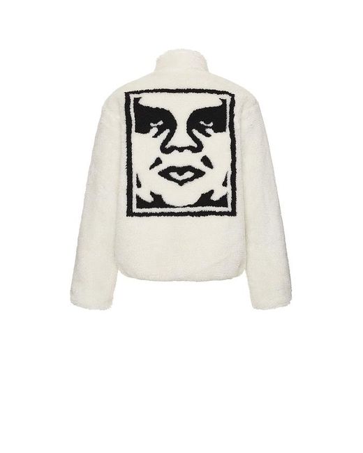 Obey Black Icon Face Sherpa Jacket for men