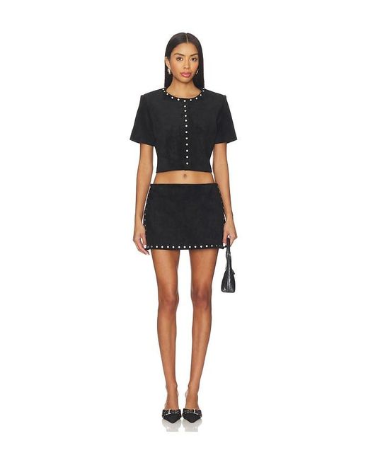 Amanda Uprichard Black Nirvana Suede Skort