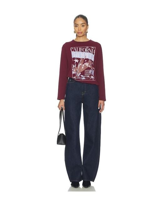 Daydreamer Red California Rodeo Crew Long Sleeve