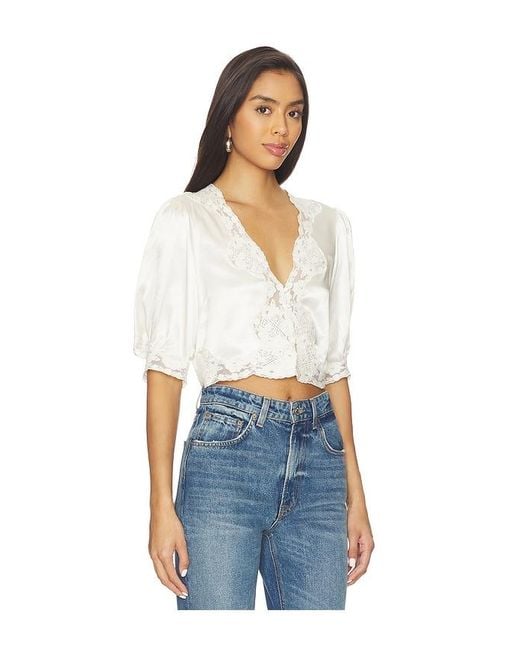 Rixo Blue Yasmin Top