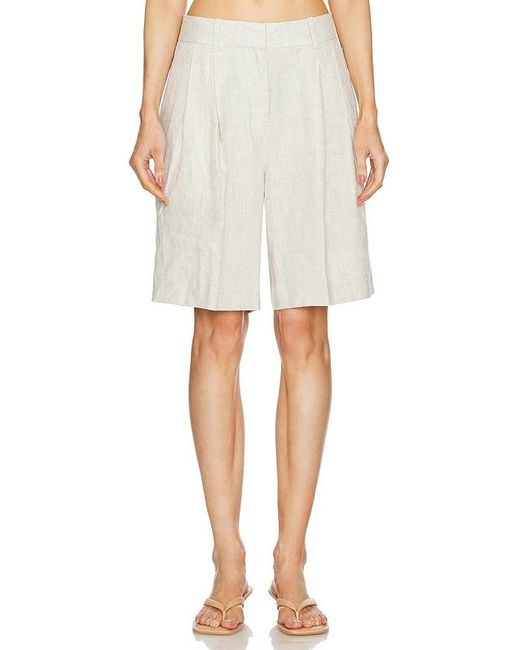 Linen bermuda shorts GRLFRND de color White