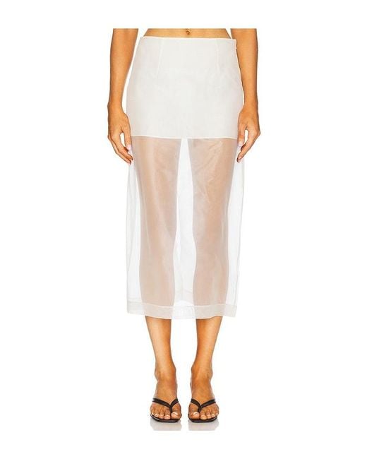 FRAME White Silk Organza Skirt
