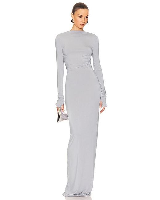 Helsa Jersey Backless Maxi Dress in Grey | Lyst UK