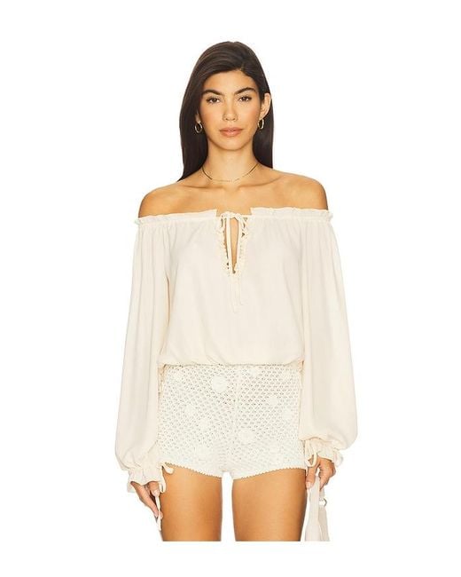 MORE TO COME White Davina Off Shoulder Top