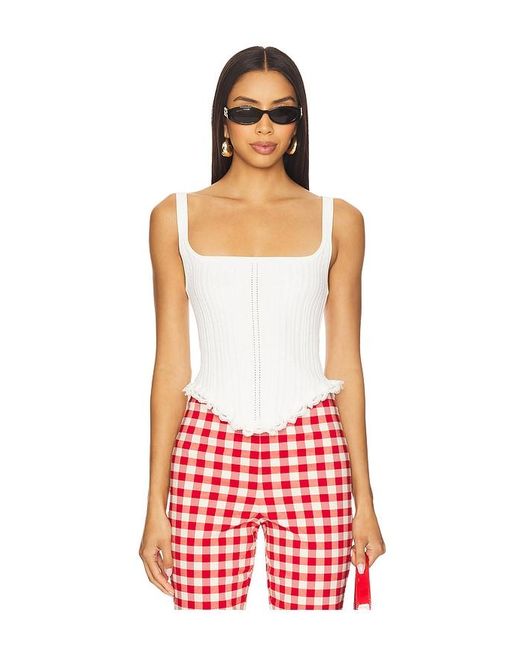 LPA Red Suzy Knit Corset Top