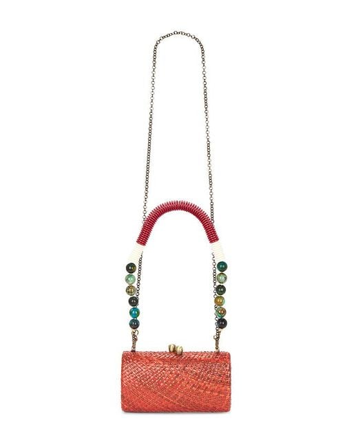 Serpui White Liz Rounded Clutch