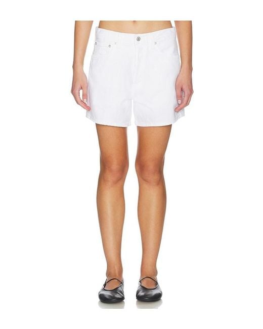 Agolde White Leith Oversized Shorts