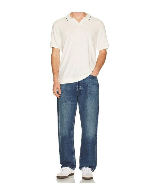 Marine Layer Blue Greyson Sweater Polo for men