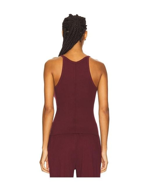 ÉTERNE Red Cotton Rib Tank Top