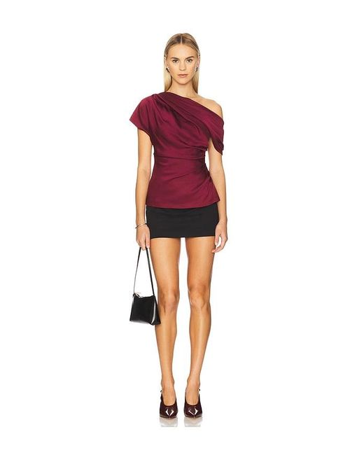Jonathan Simkhai Red Phoebe Draped Top