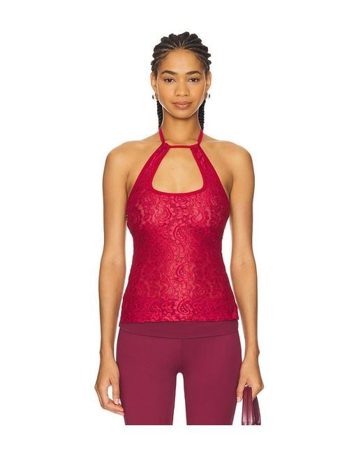 Amelie Teje Red Kiss Kiss Halter Top