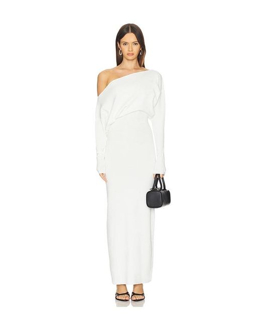 WeWoreWhat White Off Shoulder Sweater Midi Dress
