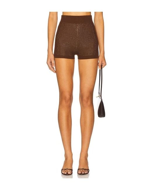 David Koma Black Rhinestone Embroidered Short