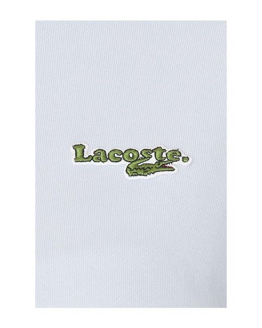 Lacoste White Oversize Fit Molleton Hoodie