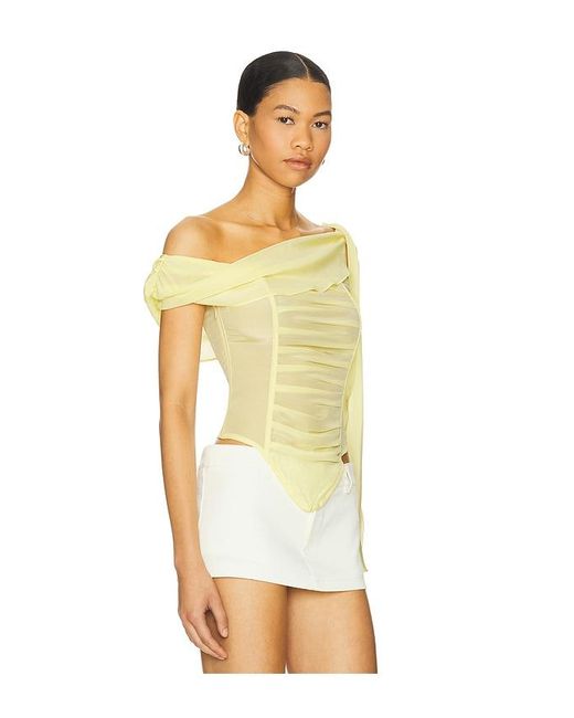 Kim Shui Yellow Chiffon Top