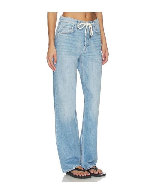 GRLFRND Blue Bella Low Rise Boyfriend Drawstring