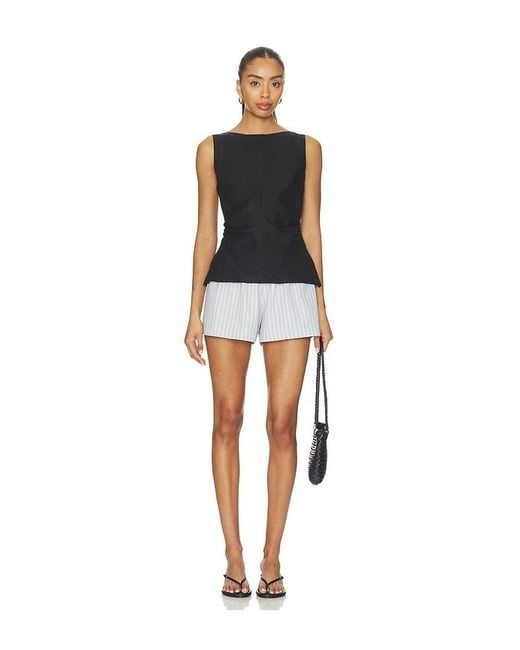 Madewell Black Linen Addison Top