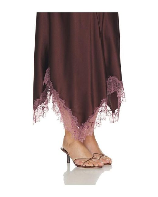 SABLYN Brown Keri Paneled Bias Skirt With Lace