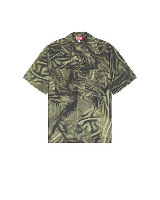 DIESEL Green Zebra Shirt for men