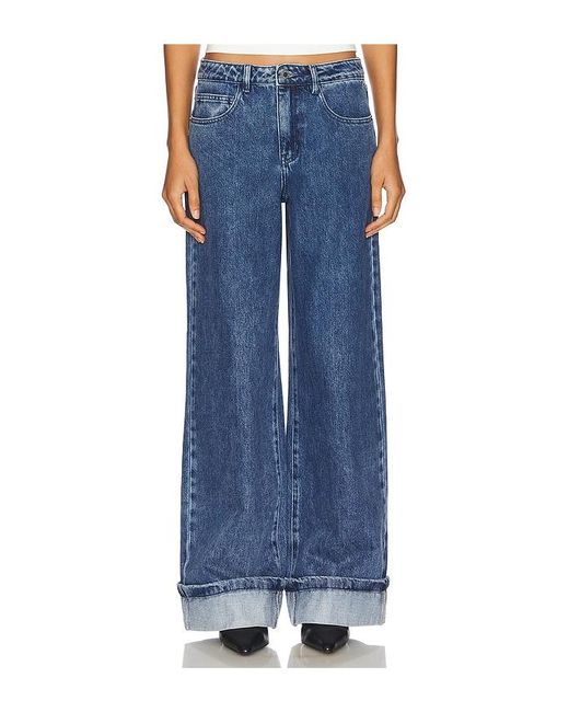 WeWoreWhat Blue Cuff Straight Leg Jeans