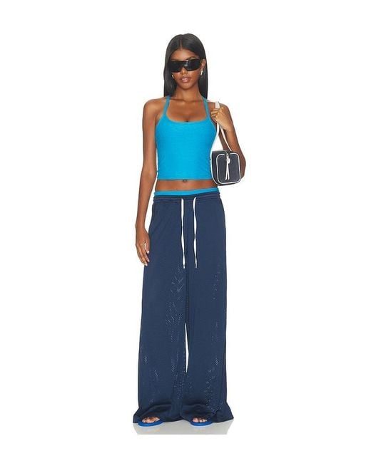 Beyond Yoga Blue Spacedye Slim Racerback Cropped Tank Top